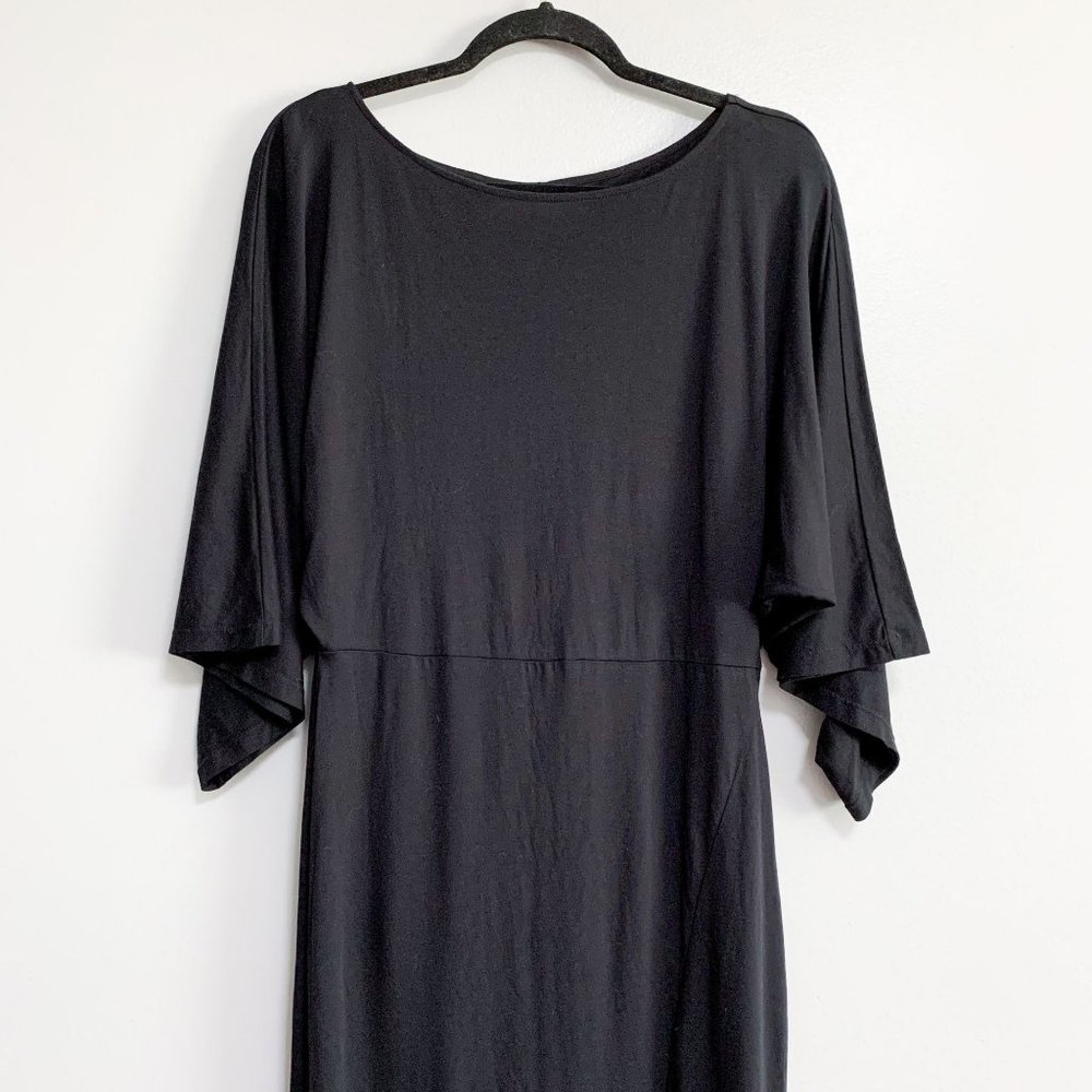 SOLD❗️Free People Beach Round Neck Wide Sleeve Split Front Maxi Dress Size M - Picture 3 of 11
